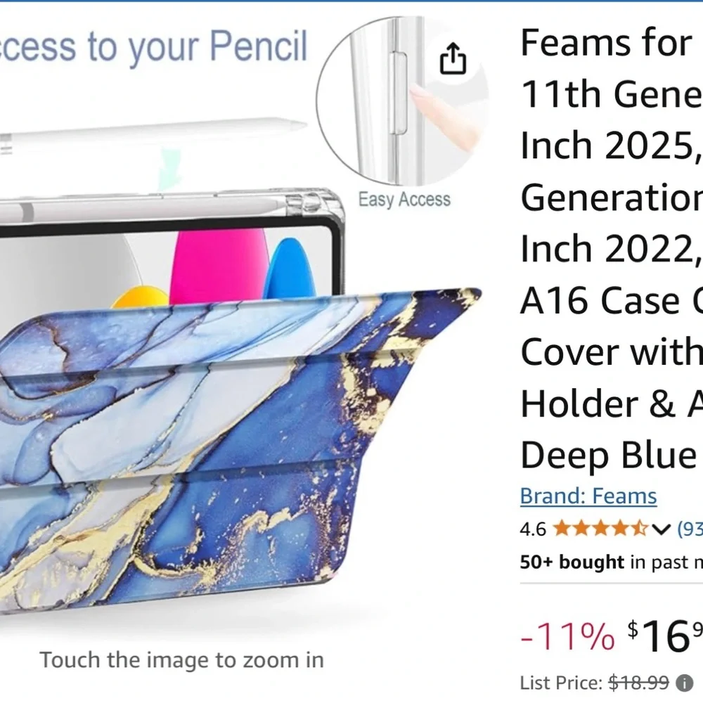 Feams Blue Marble iPad Case